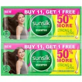 Sunsilk Shampoo Strong & Long Green 13mL 11+1Free pc